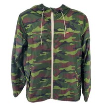 Obey Camouflage Light Hooded Rain Water Jacket Size M Green - £27.98 GBP