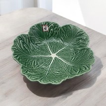 Bordallo Pinheiro Green 11&quot;  Cabbage Serving Salad Bowl - Portugal Chipp... - $44.50