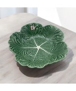 Bordallo Pinheiro Green 11&quot;  Cabbage Serving Salad Bowl - Portugal Chipp... - $60.86 CAD
