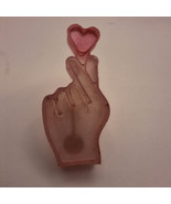 Heart in hand resin clip-on charm - mbarnes productions - Tan With Pink ... - $171.35 MXN