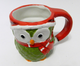Owl Santa Claus Coffee Cup Mug Red Hat Scarf Handle Midwood Brands Chris... - £10.04 GBP