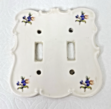 Vintage Porcelain Purple Yellow Alpine Columbine 2 Switch Plate Cover 5 ... - £12.63 GBP