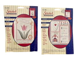Cross Stitch Counted Kits 2 Plaid Stitched Impressions Home and Tulips N... - $12.07