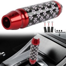 JDM SAKURA Blossom Red &amp; Carbon Fiber Automatic Gear Stick Shift Knob 5&quot; - £16.46 GBP