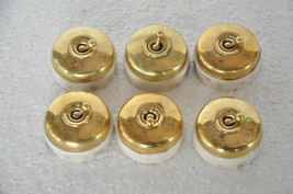 Vintage Marine Ceramic &amp; Brass Electric Switches Set of 36 Pices - $454.86