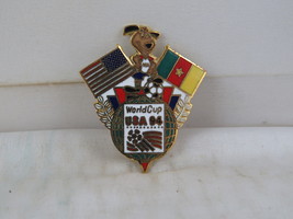 1994 Soccer World Cup Pin - Team Cameroon Dual Flag by Peter David - Met... - $15.00