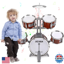 Twfric Toy Drum Set For Kids Ages 3-5 Toddler Jazz Drum Kit 5 Drums Musical - $60.52