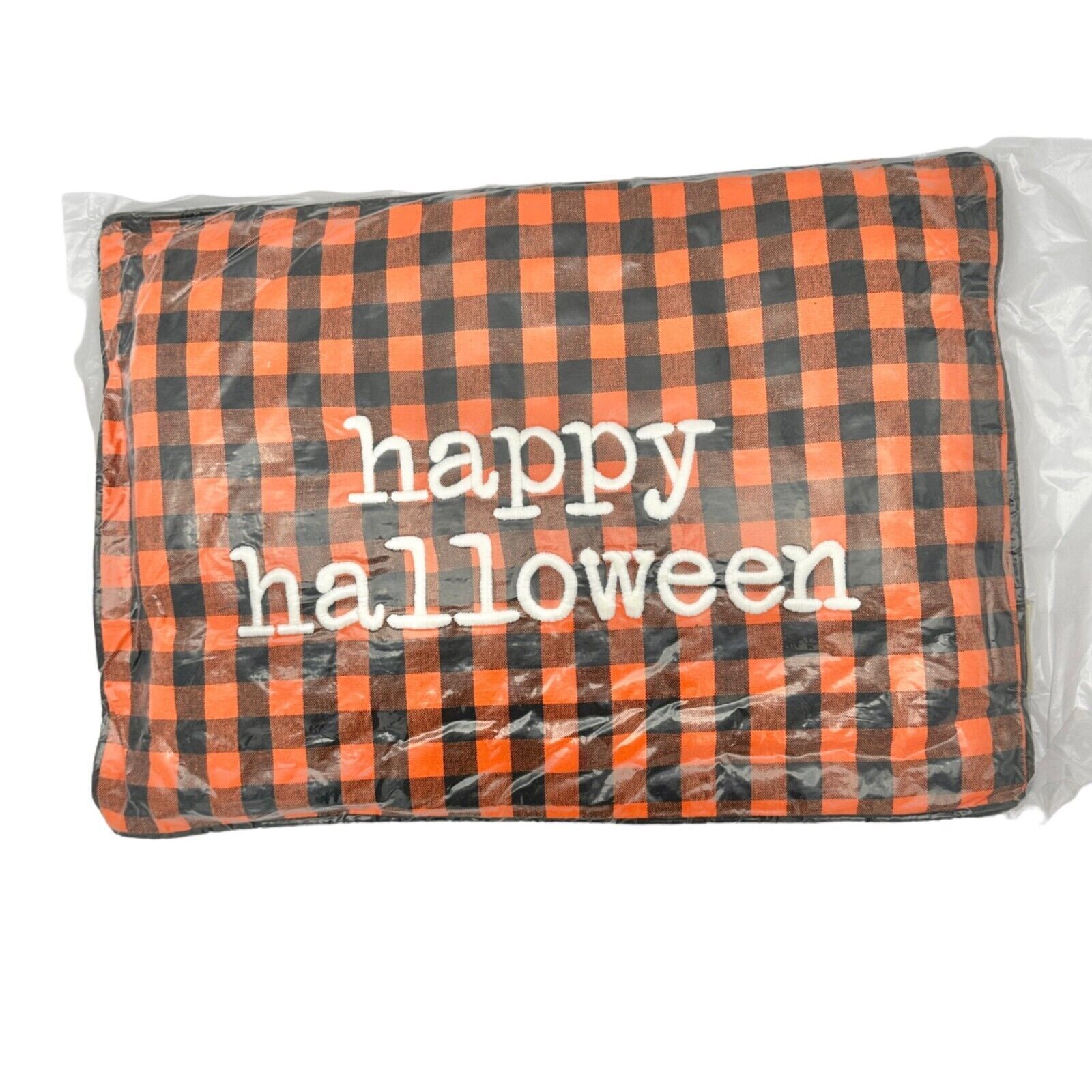 Primitives by Kathy Throw Pillow 20 x 14 inch Orange Black Happy Halloween NIP - £18.71 GBP