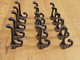 15 Cast Iron Rustic School Style Coat Hooks Hat Hook Hall Tree Restorati... - $29.99