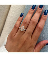 1 Ct Pear Fancy Intense Pink Lab Grown White Gold Diamond Halo Engagemen... - $3,363.65 CAD