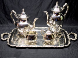 Vintage ONEIDA Silver Plate DU MARIERE 6-Piece Coffee And Tea Service Set - $189.98