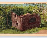 Old Hot Shot Furnace Fort Morgan Alabama AL UNP Unused Linen Postcard P6 - $4.47