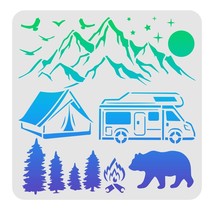 NatureCraft Stencils - 11.8x11.8inch Plastic Stencils for Camping Enthusiasts: M - $18.80