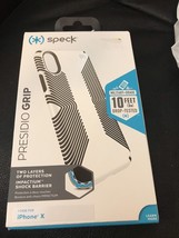 Speck Presidio Grip Black White Designer Iphone X Case New - $18.00