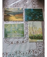 New 4 MONET Art Print Scenic Greeting Cards  With Envelopes  - $16.82