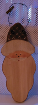 Primitive Wood Santa Head Wall Hanging 5&quot; Long BEP 1997 Hand Painted Chr... - $14.99