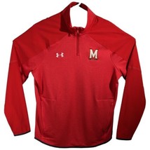 Maryland Terps Mens Sweatshirt Large Red Athletic Track Jacket Terrapins Sports - £62.57 GBP