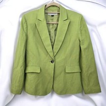 Tahari Arthur S. Levine Blazer Woman 12 Single Green Button Career Linen... - £22.62 GBP