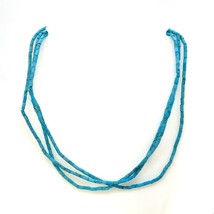 Vintage Sterling Heishi Beaded Turquoise Stone Multi Strand Collar Neckl... - $64.35