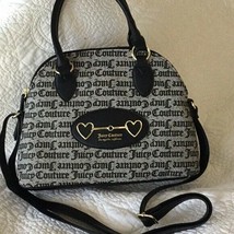 Juicy Couture black on gray signature canvas satchel bag - £66.49 GBP