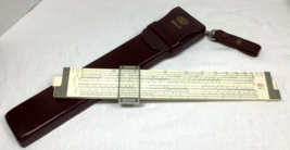 Fredrick Post Versalog Slide Rule 1460 Hemmi Bamboo Japan Hard Leather Case - $49.00