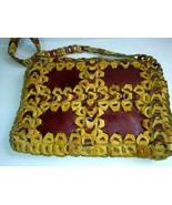 Leather Hand Braid Patchwork Woven Boho Purse Handmade Hippie Tan Brown ... - £99.84 GBP