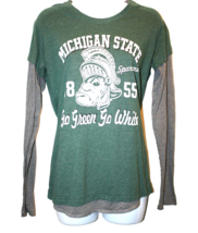 Women&#39;s Michigan State Spartans Long Sleeve T Shirt Top Tee Green Size Large L - £14.15 GBP