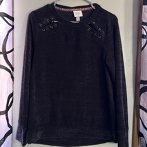 Knox Rose, scoop neck sweater-charcoal - size small - £10.95 GBP