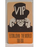 ELTON JOHN - VINTAGE ORIGINAL CONCERT 1989 - 1990 TOUR CLOTH BACKSTAGE PASS - $187.91 MXN