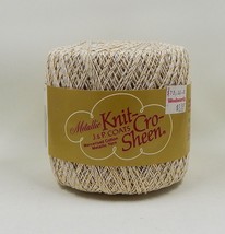 Metallic Knit-Cro-Sheen J & P COATS Mercerized Cotton White Gold 1G 100 yds USA - $10.99
