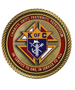 Knights of Columbus Medallion for Box Cremation Urn/Flag Case - 3 Inch Diameter - $119.99