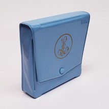 Estee Lauder Cosmetic Makeup Travel Case Tote Bag Holder Blue Plastic Vintage 5&quot; - £15.73 GBP
