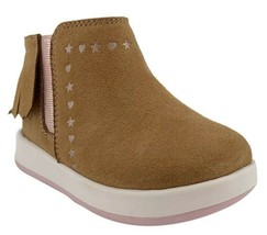 Wonder Nation Girls Infants Pre-walk Sneaker Boots Size 4 Brown Color W Fringe - £11.67 GBP