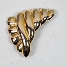 Vintage Gold Tone Scarf Wrapped Look Brooch Pin 2.5 Inch - $7.00
