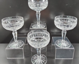 4 Galway Castlerosse Champagne Glasses Set Vintage Crystal Clear Cut Ire... - $112.53
