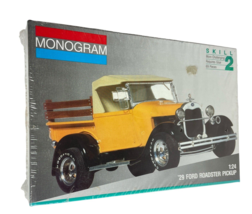 Monogram 29 Ford Roadster Pickup 1:24 Model Car Kit #7555 Sealed 1991 Made USA - $38.00