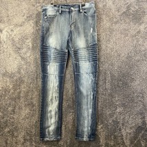 Southpole Jeans Mens 34x32 Skinny Light Wash Biker Distressed Streetwear... - £17.74 GBP