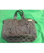 Coach Madison Op Art Claire 14335 gray Signature Sateen Tote hand Bag Purse - $917.30 MXN