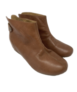 Crowne Company Piccadilly Brown Leather Bootie Flat Heel Size 7.5M - €32,75 EUR