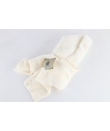 Deadstock Vintage 90s Streetwear Fleece Hood Scarf White Winter Womens OSFA - $29.65