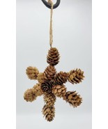 Handmade Rustic Mini Pine Cone Six Point Star Christmas Ornament w/ Twin... - £7.90 GBP