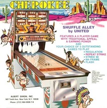 Cherokee United Arcade Flyer Original 1977 NOS Shuffle Alley Bowling Game Art - $30.15