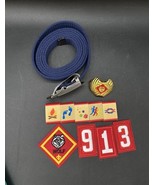 LOT Cub Boy Scouts Belt Neckerchief Slide Wolf Patch Bobcat Pin Belt Slides - $564.31 MXN