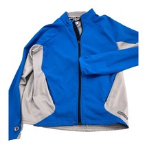Pearl Izumi Men Cycling Jacket Blue Soft Shell Fleece Bicycle Mock Medium M - $24.72