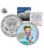 Betty Boop &quot;Fishing&quot; JFK  Kennedy Half Dollar US Coin *Officially Licensed* - £6.76 GBP