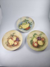 Vintage Decorative Hand Painted Lefton China Plates Wall Hanging Fruit Set of 3 - £23.73 GBP