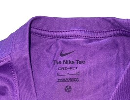 Nike Dri-Fit Girls Purple Athletic T-Shirt Youth Small Swoosh Logo Tee image 3