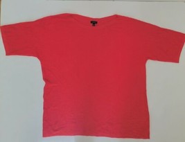 Talbots Rib Knit Short Sleeve Sweater Red Cotton Rayon Stretch Top Women... - £23.19 GBP