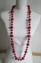 Vintage 22&quot; Large Red &quot;Rosebud&quot; String Beaded Valentine&#39;s / Mardi Gras N... - $225.80 MXN
