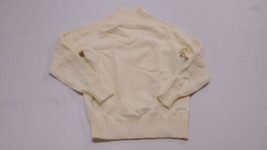 Floral Blooming Apricot Ribbed--Contrast Mock Neck Sweater - (Cream Size M) - £17.76 GBP